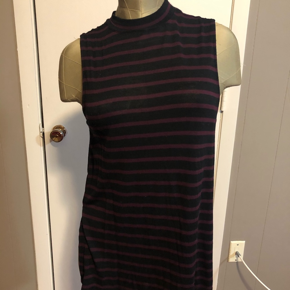 Purple and black striped tank